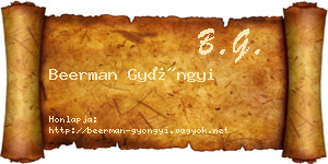 Beerman Gyöngyi névjegykártya